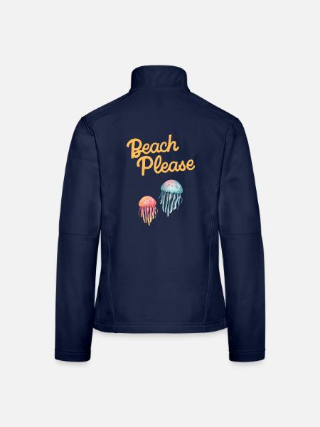 plage s’il vous plaît méduses - Veste en tissu softshell Femme - bleu marine - Dos