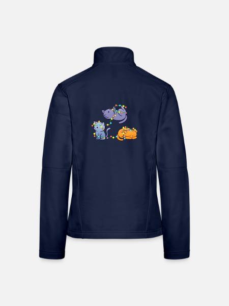 Christmas Cats - Frauen Softshelljacke - Navy - Hinten