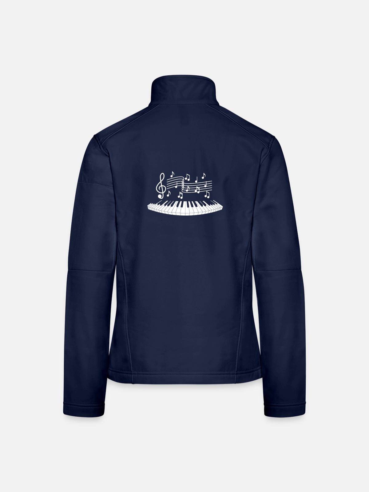 Klavier - Frauen Softshelljacke - Navy - Hinten