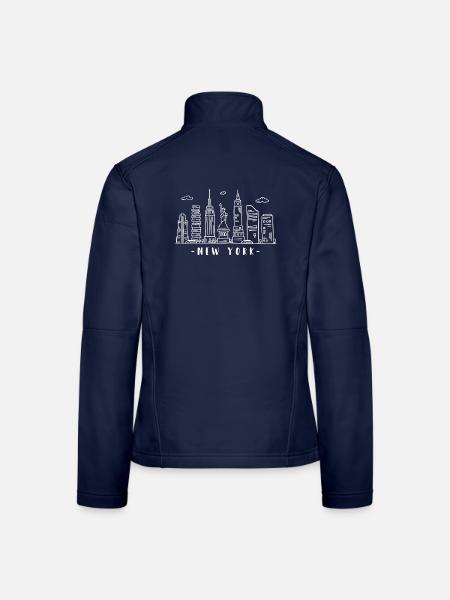 New York Skyline Statue of Liberty NY USA - Women's Softshell Jacket - navy
