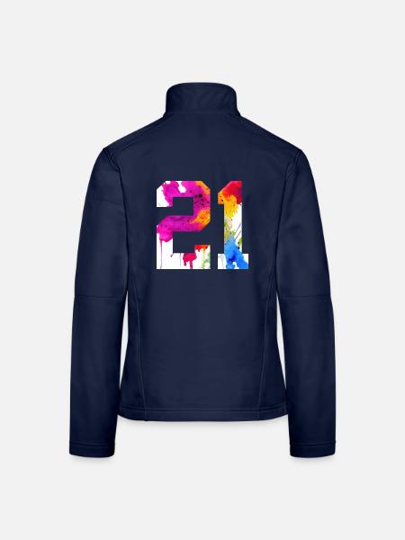 NUMBER 21 YEARS OLD 21ST BIRTHDAY - Women's Softshell Jacket - navy - Back