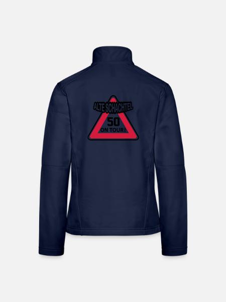 Geburstag Frau Alte Schachtel 50 Birthday - Frauen Softshelljacke - Navy - Hinten