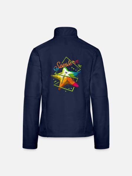 Funkelnder Seestern Korallenriff - Frauen Softshelljacke - Navy - Hinten