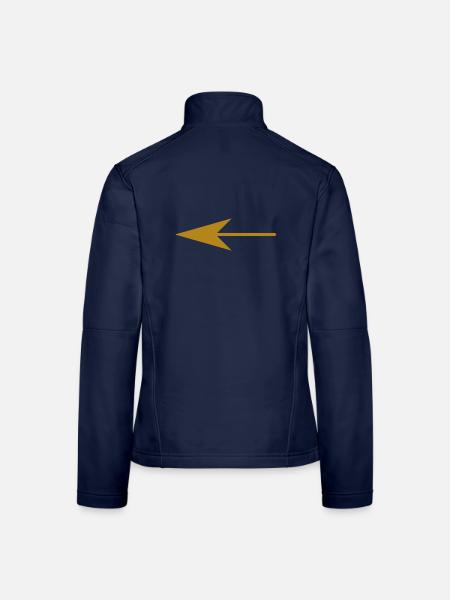 Pfeil nach Links gold - Frauen Softshelljacke - Navy - Hinten
