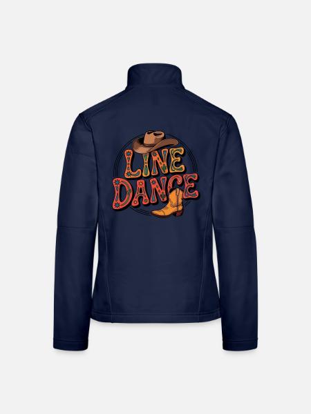 Line Dance mein Hobby - meine Passion - mein Ding - Frauen Softshelljacke - Navy - Hinten