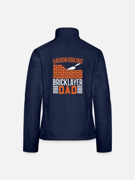 Fleißiger Maurer Papa Maurerarbeit Vatertag - Frauen Softshelljacke - Navy - Hinten