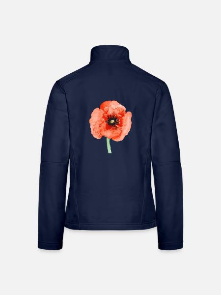 Mohnblume - Frauen Softshelljacke - Navy - Hinten