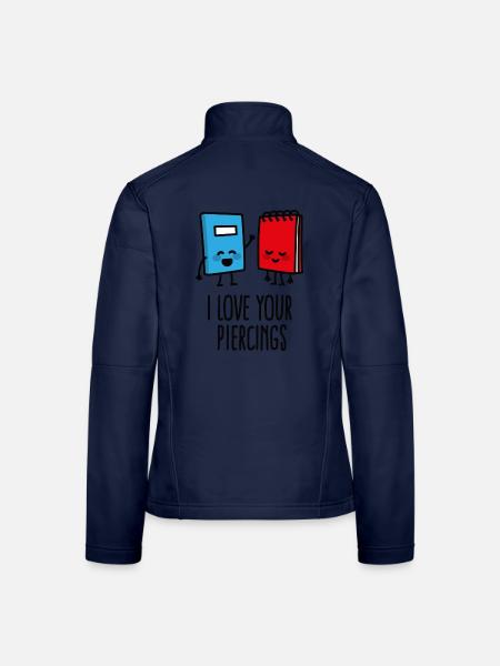 Lustige piercer, piercing, I love your piercings - Frauen Softshelljacke - Navy