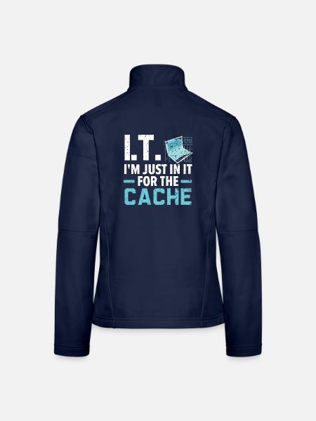I.T. I'm Just In It For The Cache Computer - Frauen Softshelljacke - Navy - Hinten