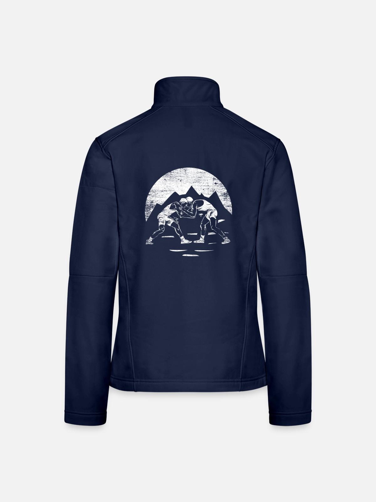 Bärenstarker Ringer Mattenkampf - Frauen Softshelljacke - Navy - Hinten