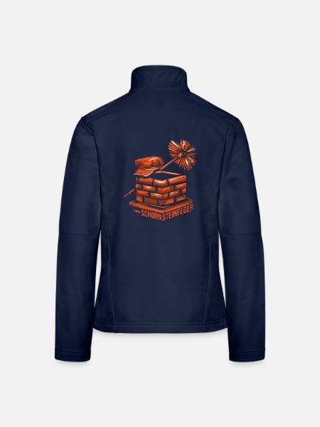 Rußiger Schornsteinfeger Glücksbringer - Frauen Softshelljacke - Navy - Hinten