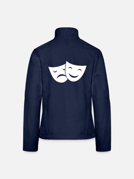 Theatermasken Kontrast Duo - Frauen Softshelljacke - Navy - Hinten