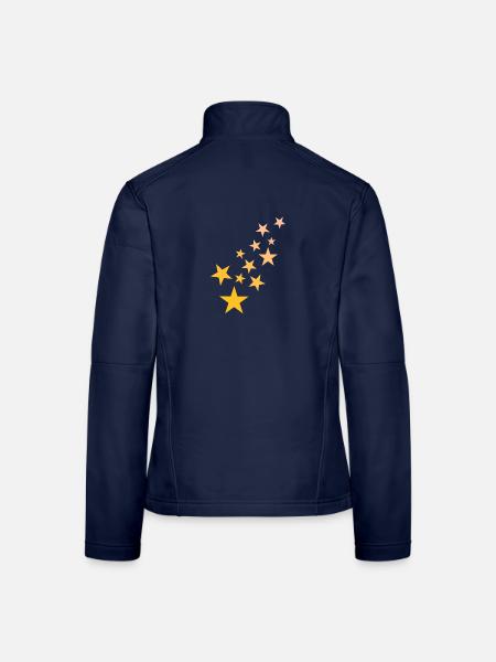Stern Sternchen Muster Sternenhimmel - Frauen Softshelljacke - Navy - Hinten