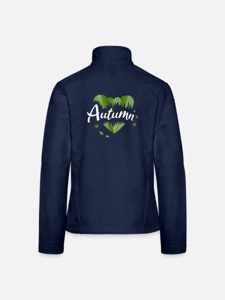 Herbst goldener Herbst Blätter - Frauen Softshelljacke - Navy - Hinten