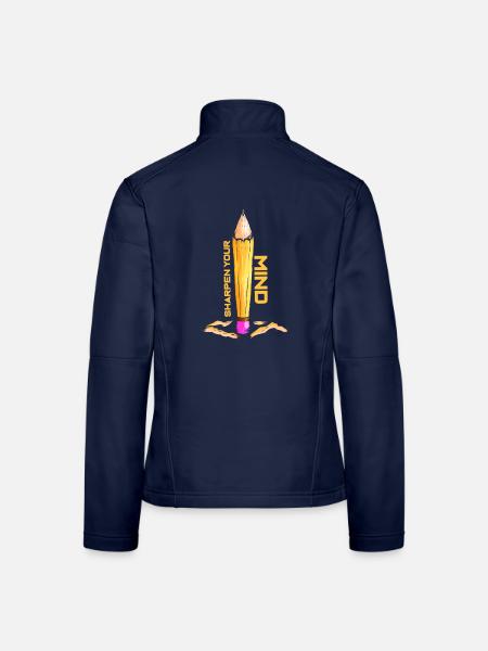 Gehirn Motiv Nerd Student Geschenk - Frauen Softshelljacke - Navy