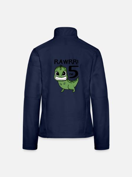 5. Geburtstag Dinosaurier - 5. Klasse Geschenk - Frauen Softshelljacke - Navy - Hinten