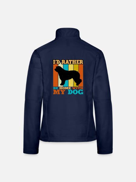 Katalanische Schäferhündin Hundeliebhaber Silhouette Retro Sonnenuntergang - Frauen Softshelljacke - Navy - Hinten