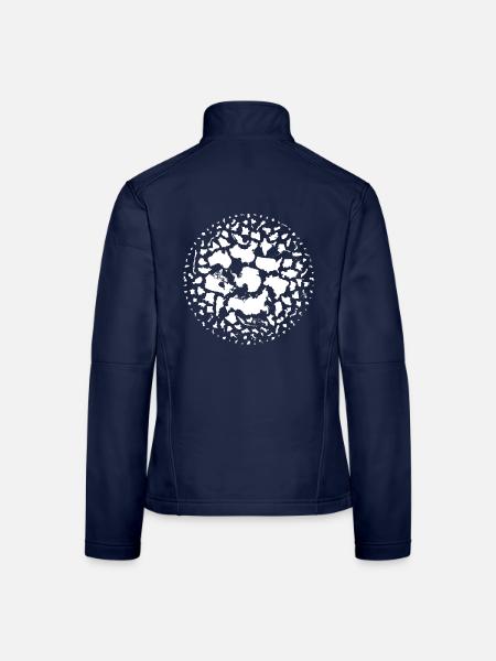 Mandala-Länder der Welt - Frauen Softshelljacke - Navy - Hinten