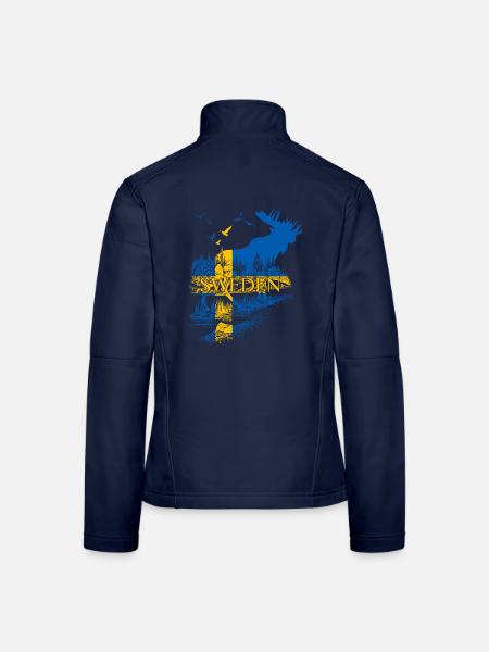 SWEDEN ELCH SCHWEDEN FLAGGE - Frauen Softshelljacke - Navy