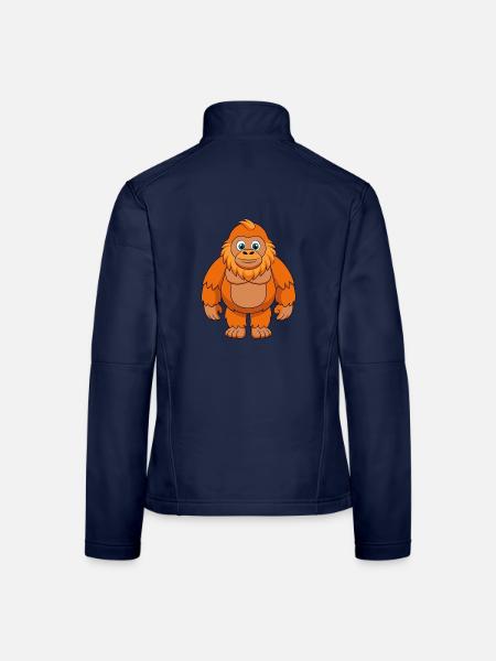 Big Foot Niedliche Maskottchen Zeichentrickfigur Kawaii - Frauen Softshelljacke - Navy - Hinten