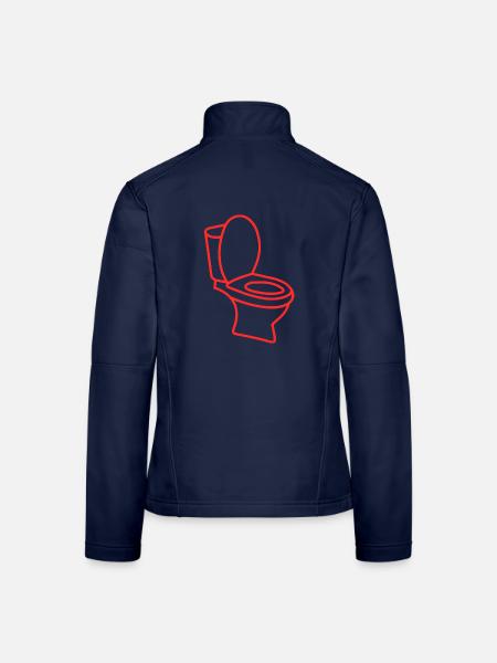 Klo WC Toilette Humor Geschenk - Frauen Softshelljacke - Navy - Hinten