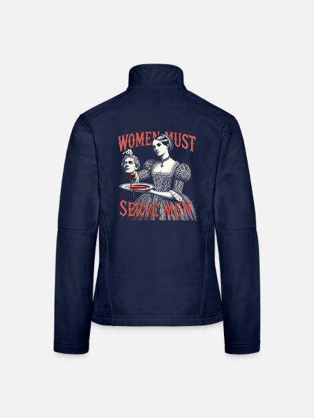 Women must serve men - Frauen Softshelljacke - Navy - Hinten