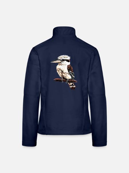 Kookaburra Jägerliest Lachender Hans Süßer Vogel - Frauen Softshelljacke - Navy - Hinten