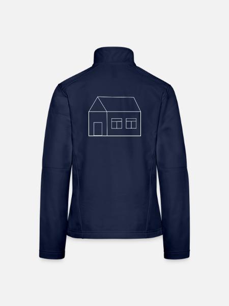 Haus minimal Bauherr Richtfest Geschenk Einzug - Frauen Softshelljacke - Navy - Hinten