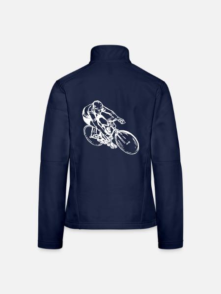 Fahrradfahren Fahrradfahrer Fahrrad - Frauen Softshelljacke - Navy - Hinten