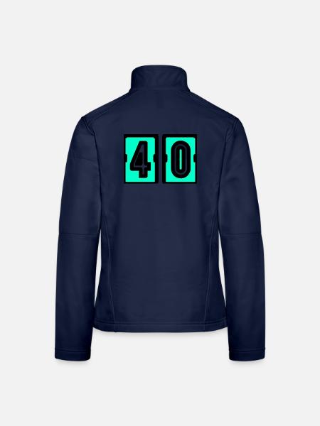 40. 40. GEBURTSTAG. GEBURTSTAG 40 JAHRE. 40 - Frauen Softshelljacke - Navy - Hinten
