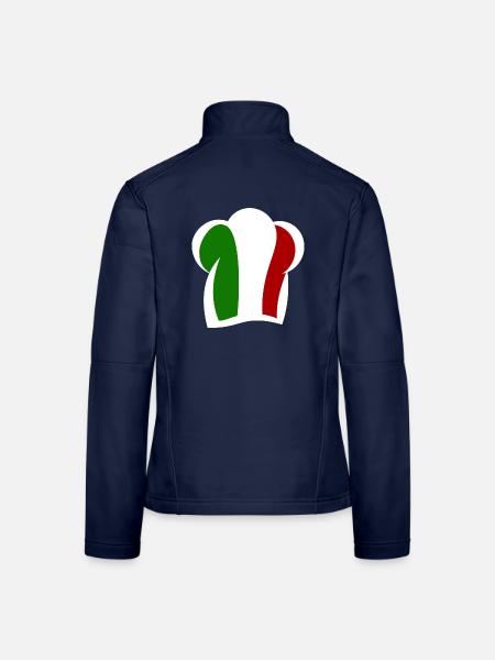 Italienische Kochmütze Küche Italia - Frauen Softshelljacke - Navy - Hinten