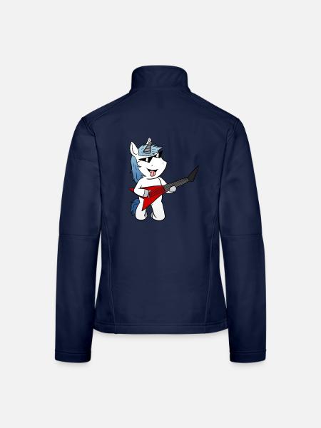 Einhorn E Gitarre Egitarre - Frauen Softshelljacke - Navy - Hinten