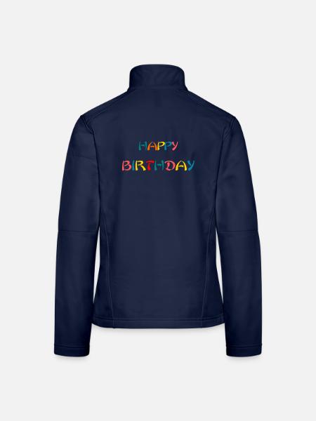 ALLES GUTE ZUM GEBURTSTAG. ALLES GUTE ZUM GEBURTSTAG. JAHRESTAG. - Frauen Softshelljacke - Navy - Hinten