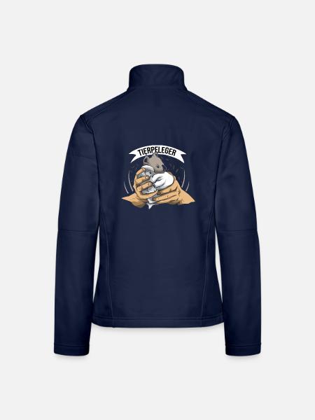 Tatkräftiger Tierpark Tierpfleger - Frauen Softshelljacke - Navy - Hinten