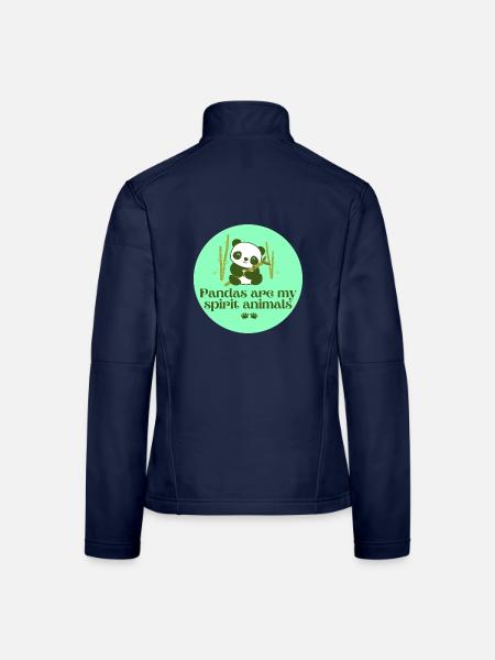 Pandas sind mein Geisttier - Frauen Softshelljacke - Navy - Hinten