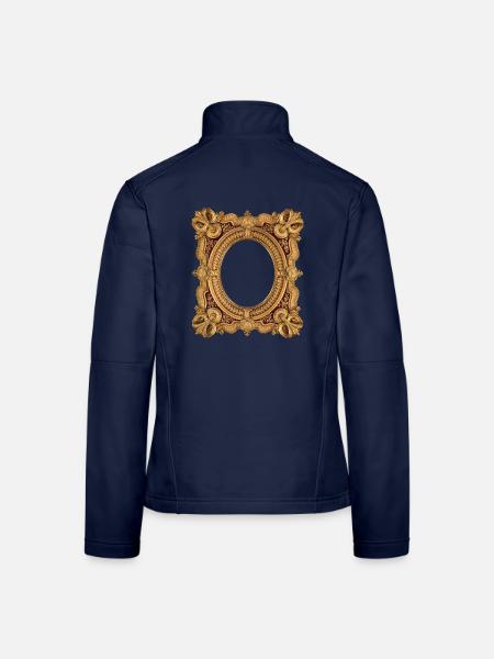 Ovaler goldener Bilderrahmen - Frauen Softshelljacke - Navy - Hinten