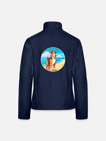 Glatter Collie Hund Rasse Cartoon Kawaii Clipart Hund - Frauen Softshelljacke - Navy - Hinten