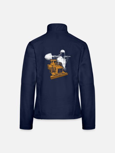 Fleißiger Straßenbauer Tiefbau - Frauen Softshelljacke - Navy - Hinten