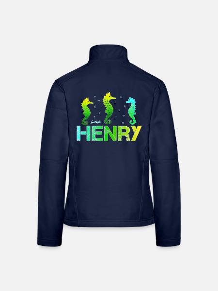 Henry Geburtstag Henry - Frauen Softshelljacke - Navy - Hinten