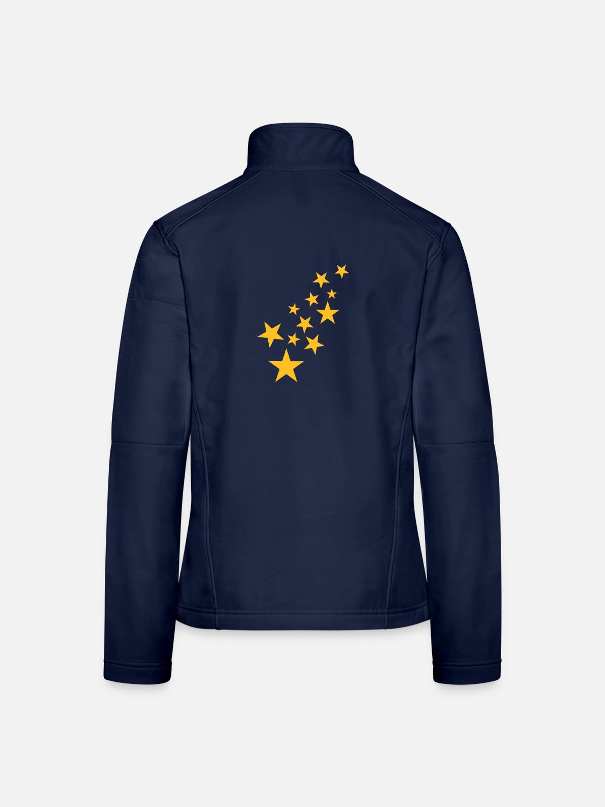 Stern Symbol Sternchen Muster - Frauen Softshelljacke - Navy - Hinten