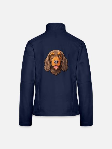Picardie Spaniel Hunderasse Cartoon Kawaii Illustrat - Frauen Softshelljacke - Navy - Hinten