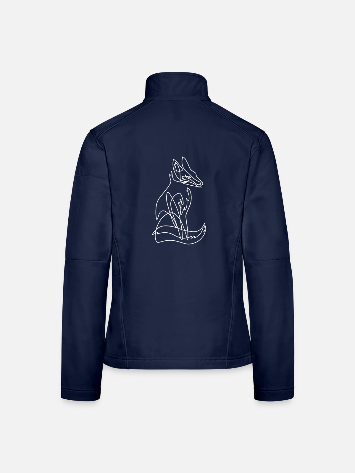 Flinker Linienfuchs Zeichenkunst - Frauen Softshelljacke - Navy - Hinten
