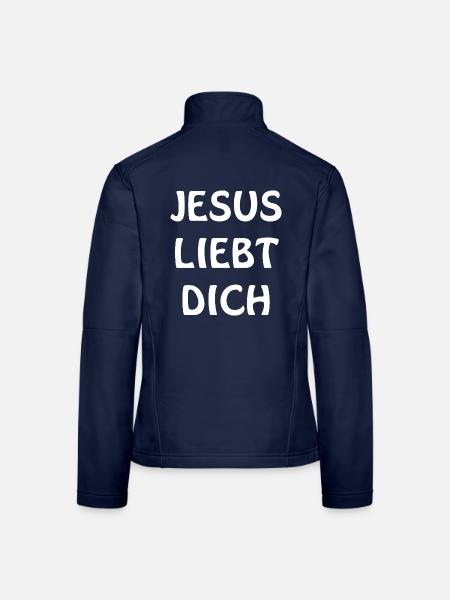 Jesus liebt dich – Bibelbotschaft - Frauen Softshelljacke - Navy