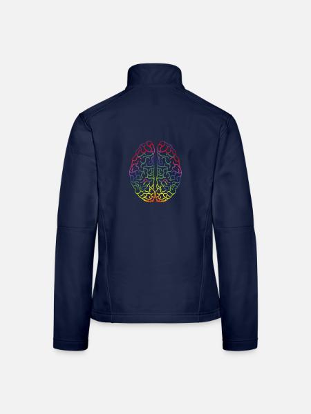 Buntes Gehirn Hirn - Frauen Softshelljacke - Navy - Hinten