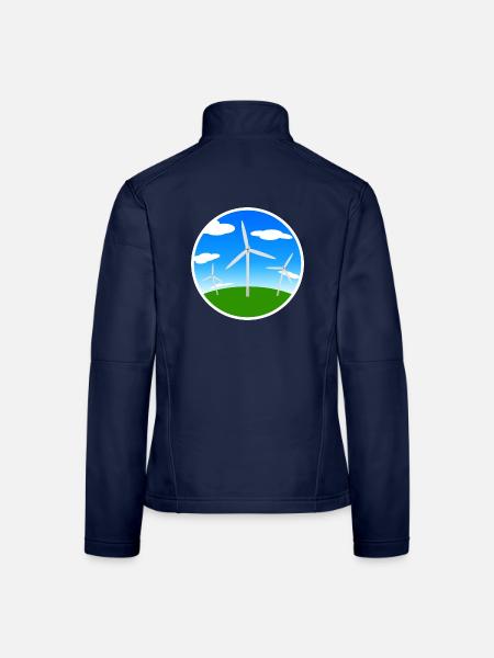 Windräder - Frauen Softshelljacke - Navy - Hinten