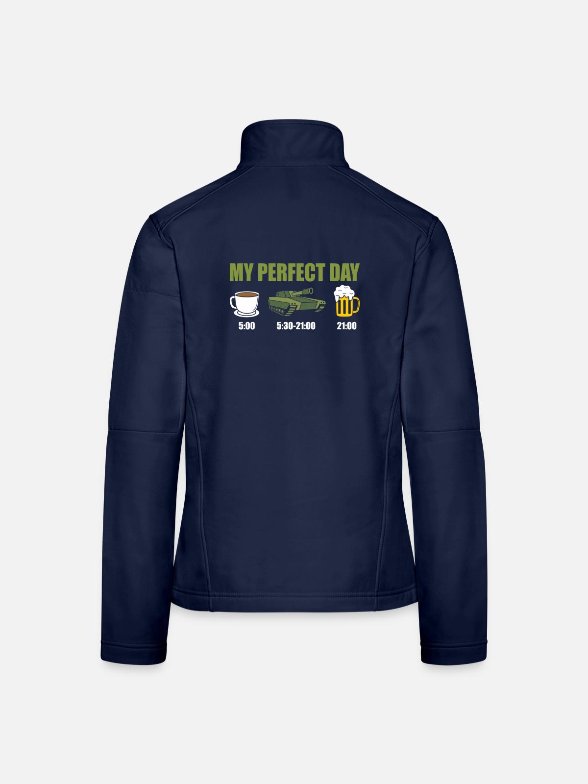 Tank Panzerfahrer Panzer - Frauen Softshelljacke - Navy - Hinten