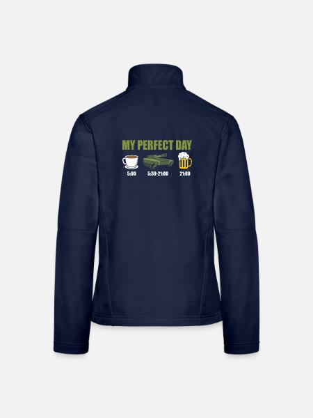 Tank Panzerfahrer Panzer - Frauen Softshelljacke - Navy - Hinten