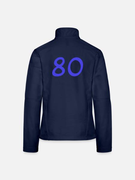 80. 80 JAHRE. 80-JÄHRIGES JUBILÄUM. 80. GEBURTSTAG. - Frauen Softshelljacke - Navy - Hinten