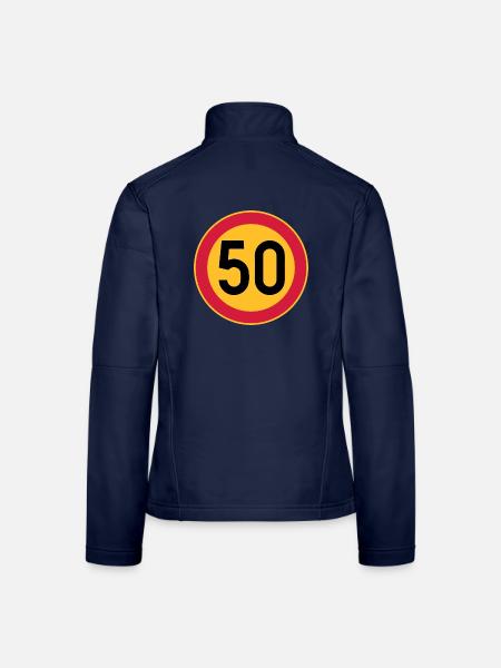 50 Limit / Tempolimit - Frauen Softshelljacke - Navy - Hinten