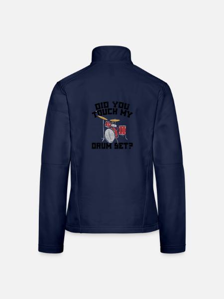 Schlagzeuger Schlagzeug - Frauen Softshelljacke - Navy - Hinten
